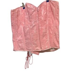 Pink Corset Floral Lace Pattern Size 4x, Zipper Front, Daisy Corsets Brand